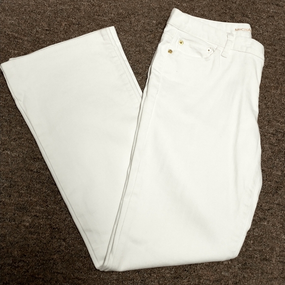 Michael Kors Jeans White Ankle Length Boot Cut Size 8 - Picture 4 of 10